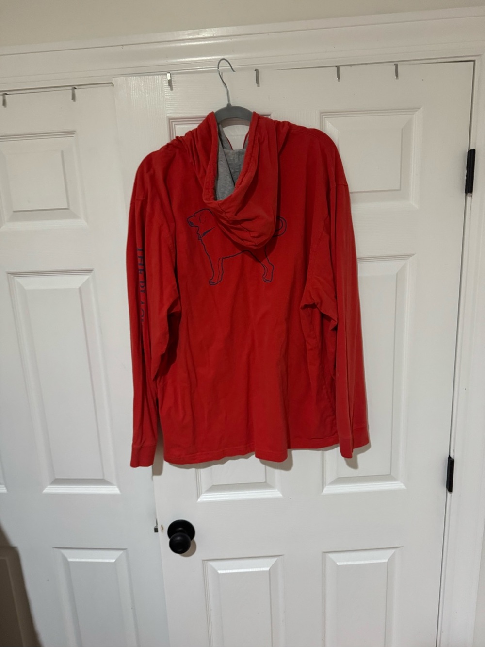 The Black Dog Red Hoodie with White Drawstrings - Picture 9 of 14
